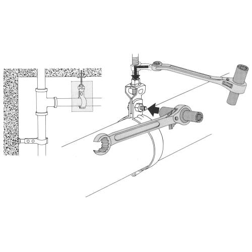 TOP Hanging Band Wrench, 10x14mm Ratchet, 12mm Flare Nut Wrench, Plumbing, Made In Japan, PHW-1014-3, Tsubame-Sanjo, Japan