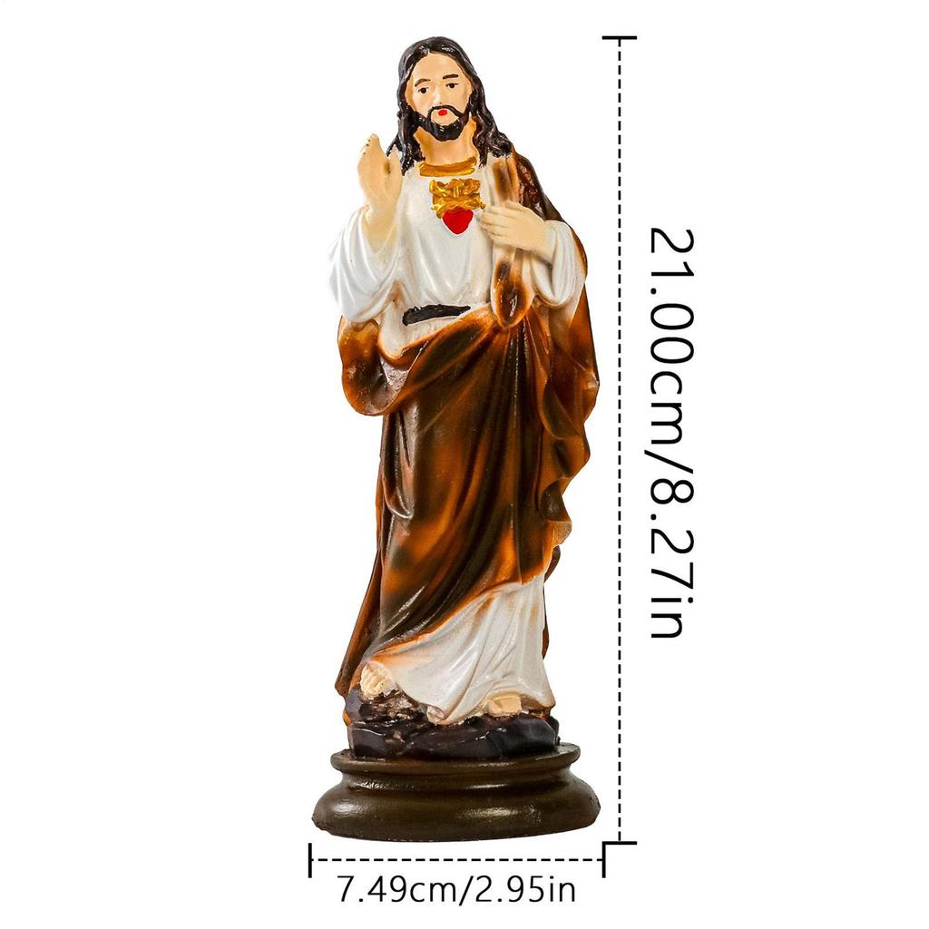 Decorazione Tavolo Gesù da 8,2 Pollici Statua Cristiana in Resina Per Stanza della Preghiera Esposizione Cerimonia Soggiorno Chiesa Interno Camera da Letto Libreria