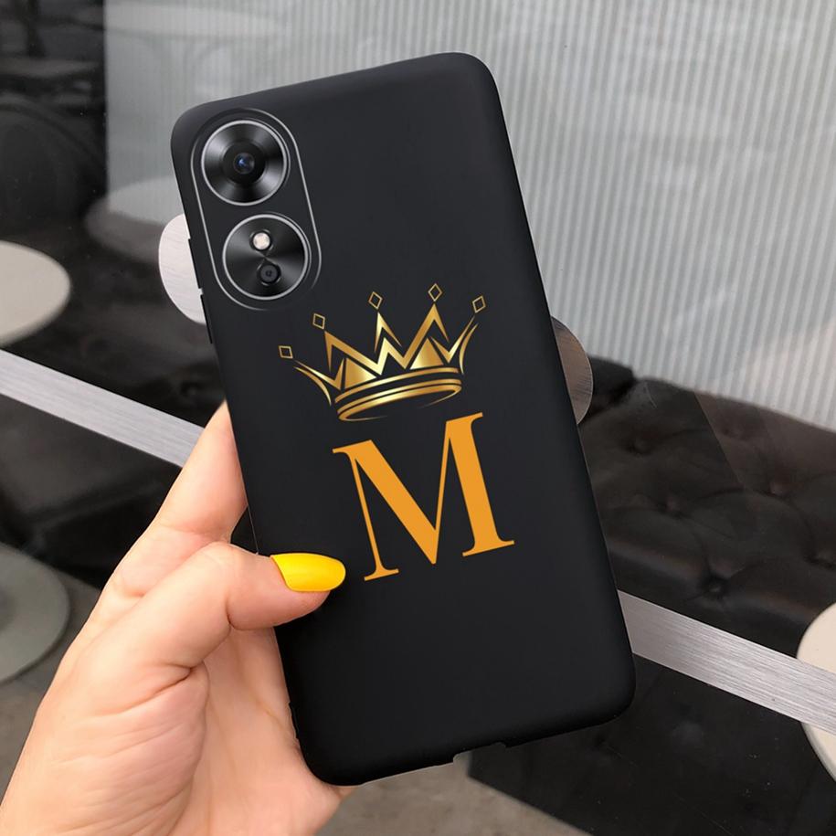 For Oppo A17 Case CPH2477 Luxury Letters Cover Soft Silicone Phone Case For Oppo A17K A 17 OppoA17 Back Cover 6.56'' Fundas Capa