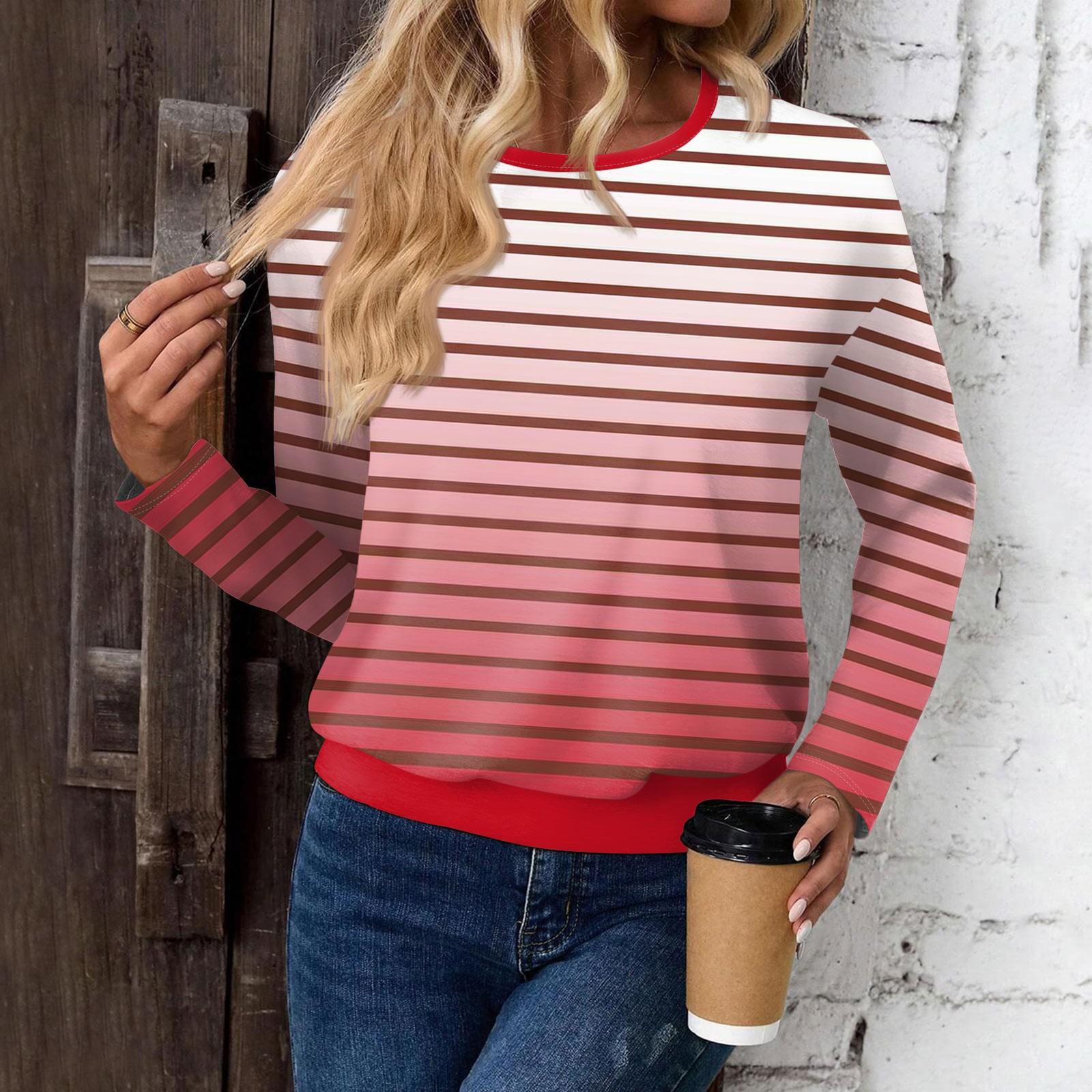 

Женский модный повседневный топ с длинными рукавами и принтом, открытыми плечами и круглым вырезом S красный