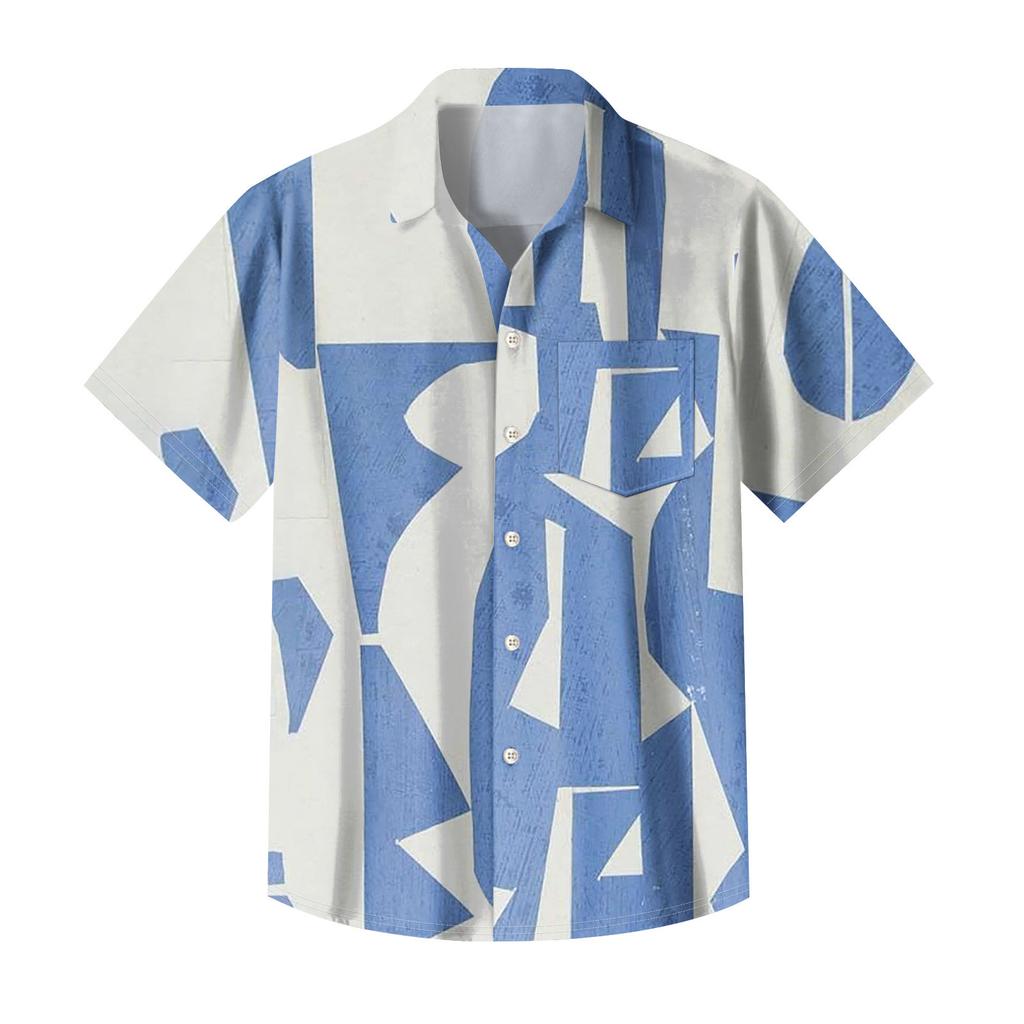 Erkekler için Hawaii Gömlek, erkek Vintage Düğme Aşağı Bowling Gömlek Kısa Kollu Yaz Plaj Gömlek