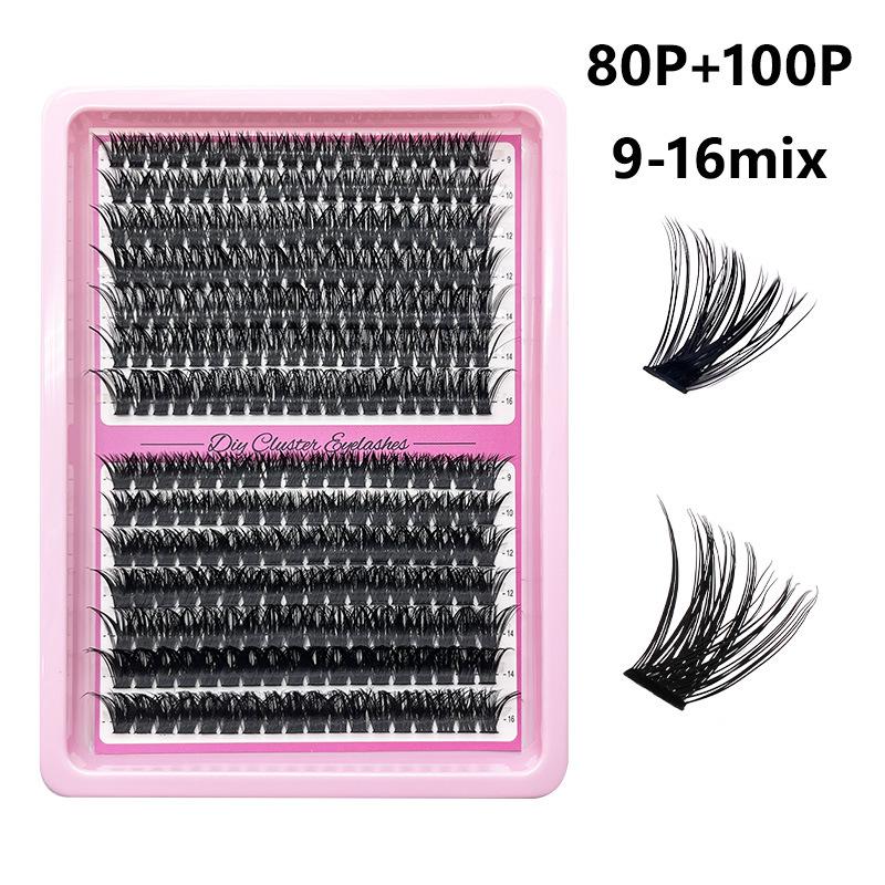 Flat False Eyelashes Stable Segmented Hairs 30P40P50P60P80P14 Rows Curled