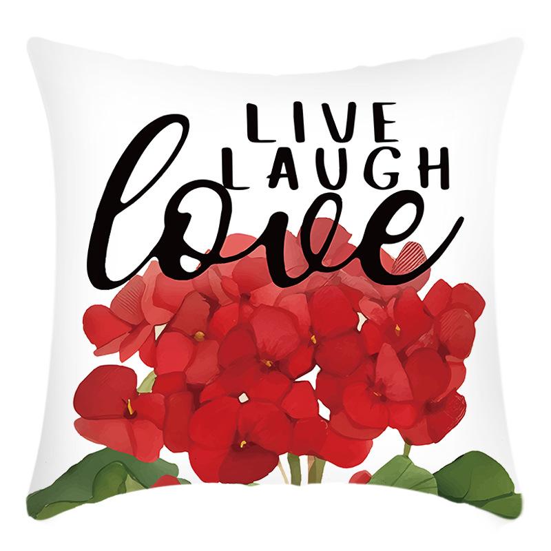 Fashionable Spring Flower Spring Elements Pillow Cover Linen Flower Cushion Pillow Cover