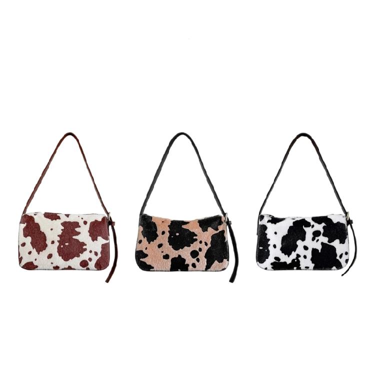 Shoulder Bag for Women Cow Print Clutches Purses Hobos Handbag with Zipper Closure Trendy Underarm Purses Commuting Bag