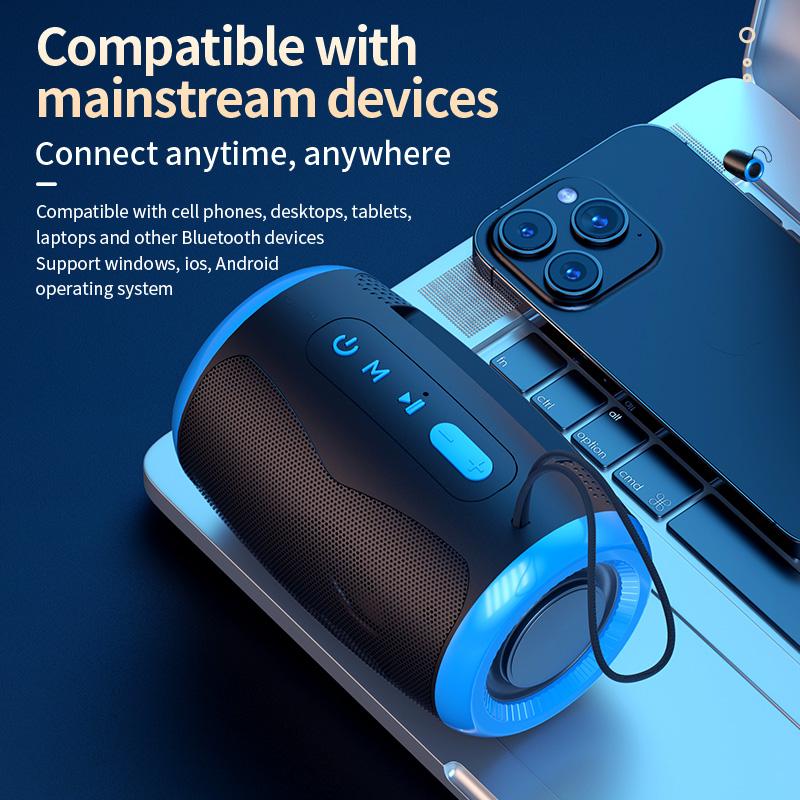 Přenosný reproduktor TSN-1 Bezdrátové Bluetooth reproduktory s 5,3 stereo FM/SD/USB Disk/Aux režimy Vodotěsné pro venkovní hifi zvuk