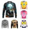 Spring Men's Long-sleeved Top Style Fashionable 3D Digital Tattoo Printed Sweatshirt
