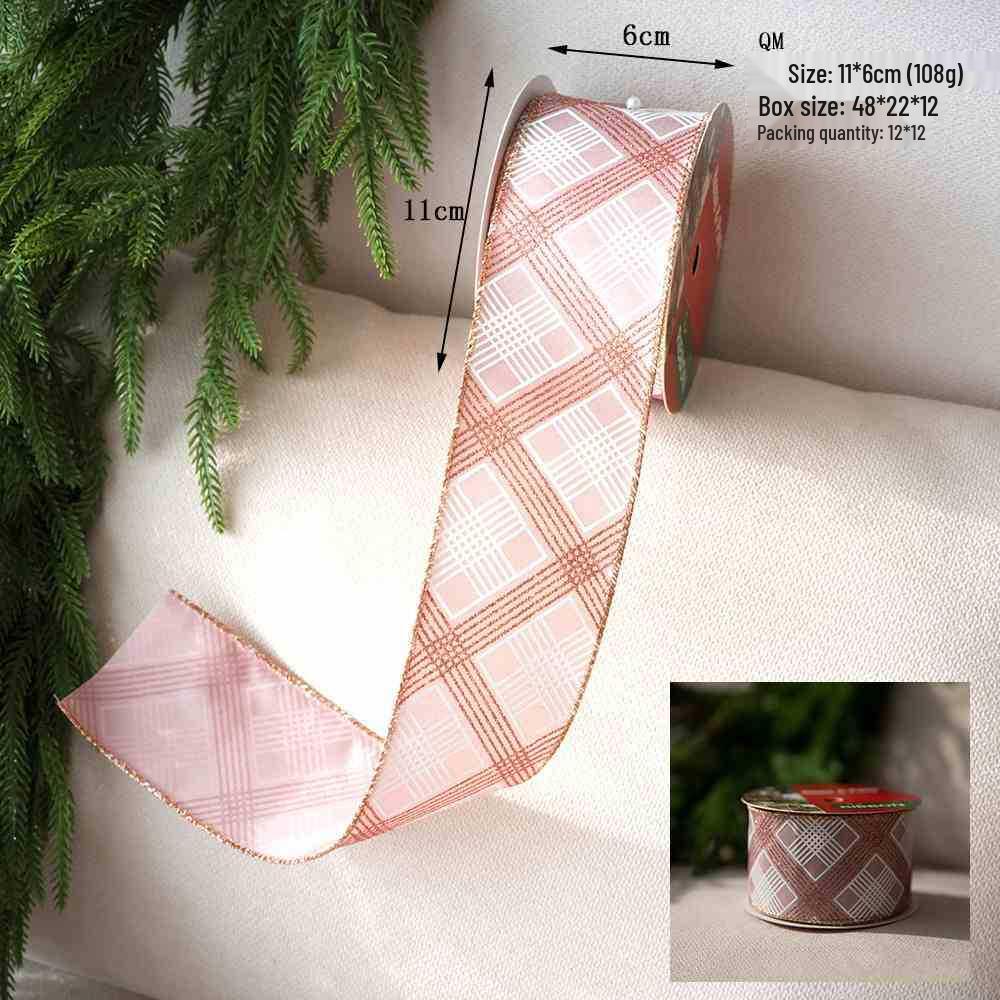 Merry Christmas Double-Sided Velvet Ribbon with Gold Stamping