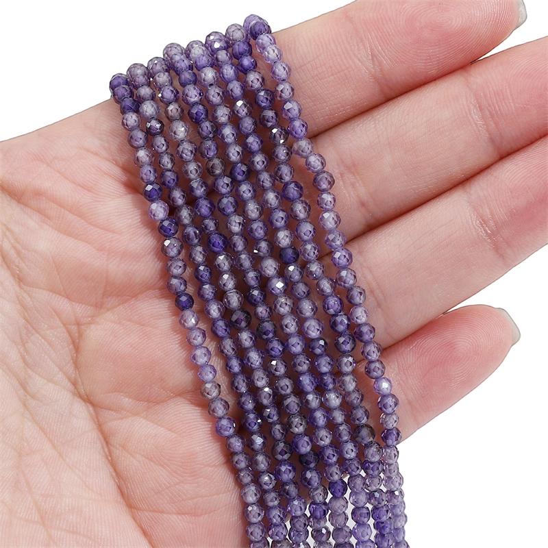 120Pcs Natural Multicolor Zircon Faceted Round Beads for DIY Jewelry Bracelet Earring Making