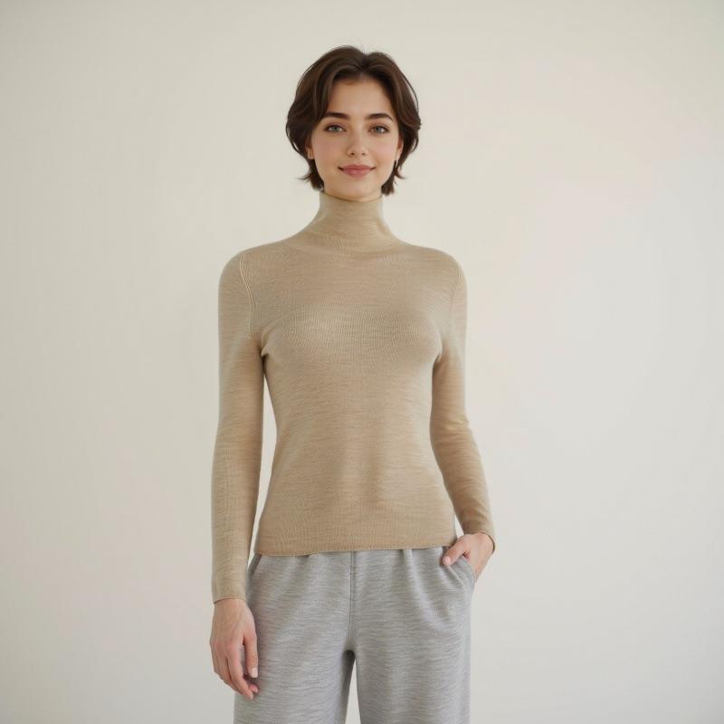 High-necked worsted wool inner bottoming shirt women's early autumn new casual versatile knitted sweater