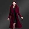 Women's Mid-Length Korean Wool Coat with Fox Fur Collar – Autumn/Winter