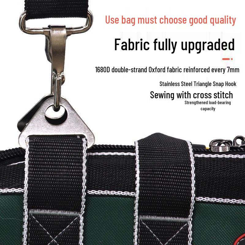 Slitstark axelverktygsväska i canvas för män - Multifunktionell, förtjockad, slitstark för elektriker & byggnadsarbetare