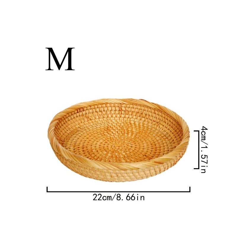 3PCS Storage Tray Multifunctional Woven Basket Handmade Kitchen Storage Box Tabletop Tray Suitable for Home Party Decoration