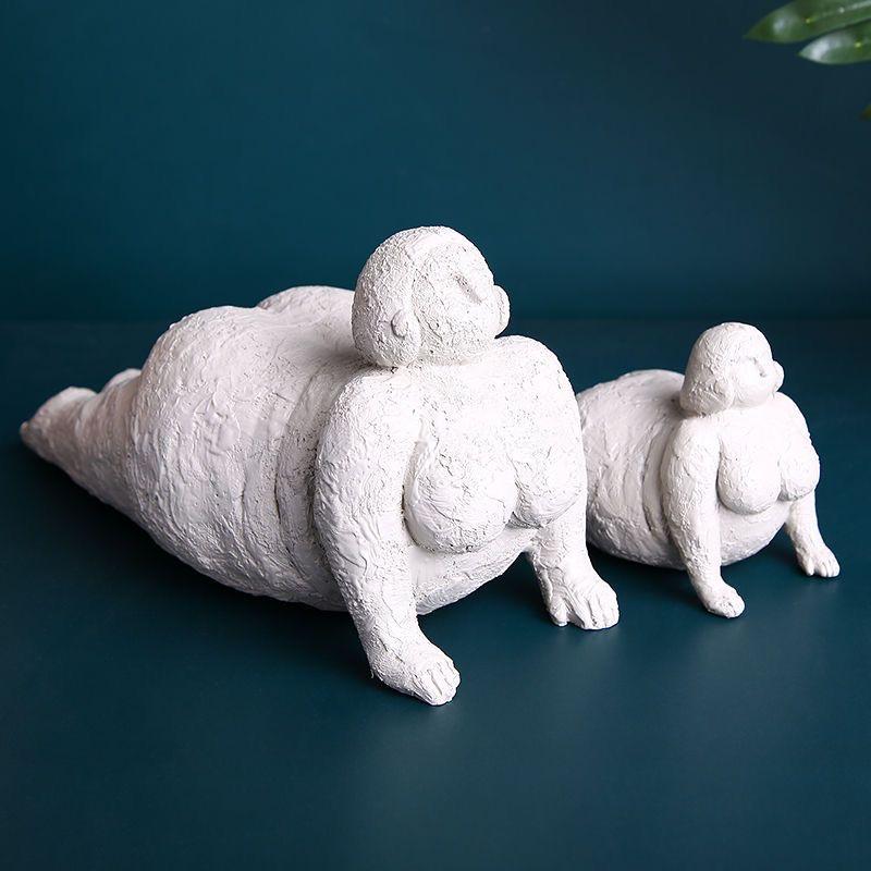 Modern Resin Fat Lady Figurines – Yoga Character Sculptures for Interior Home Decor & Loft Decoration Gift