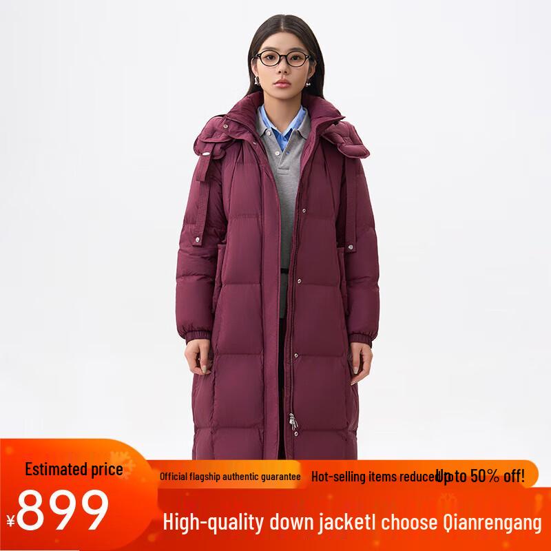 Qiurengang Women's 2025 Winter Hooded Long Down Jacket Y309168Y