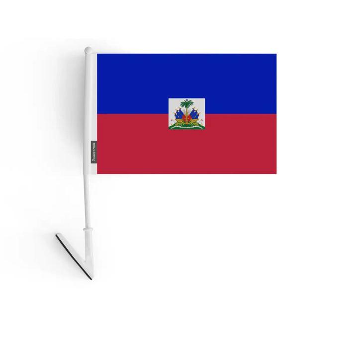 Drapeau Adhésif - Multicolore - Haïti - 14 X 21 Cm - 10 Pièces - Polyester Résistant