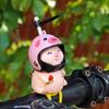 Wind Activated Rotating Propeller Vehicle Decors Pig Ornament Motorcycles Accessories for Bike Motorcycles Car Interior