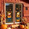 Harvest Festival Glass Stickers Fall Window Clings, Autumn Scarecrow Maple Leaf Stickers, Reusable Double-Sided Theme Ornaments Static PVC Decals for