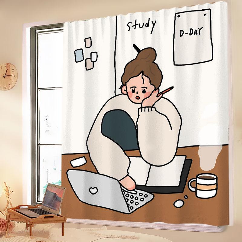 Velcro Curtains, Wind Self-Adhesive Type, No Punching, Easy Installation, Room Bedroom Decoration, Blocking Curtains, Small Curtains