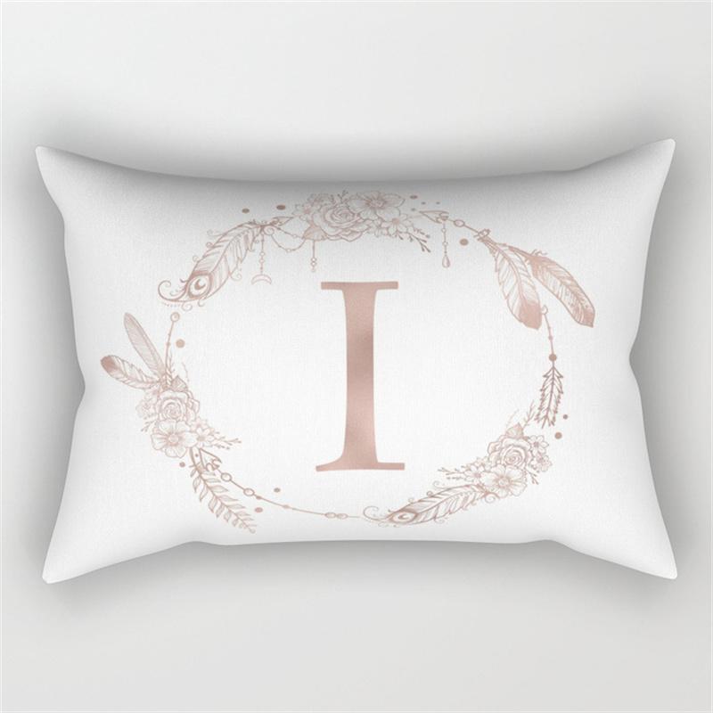 30x50cm English Alphabet A-Z Letter Print Pillowcase Custom Polyester Short PLush Line Sofa Room Home Decoration Cushion Cover
