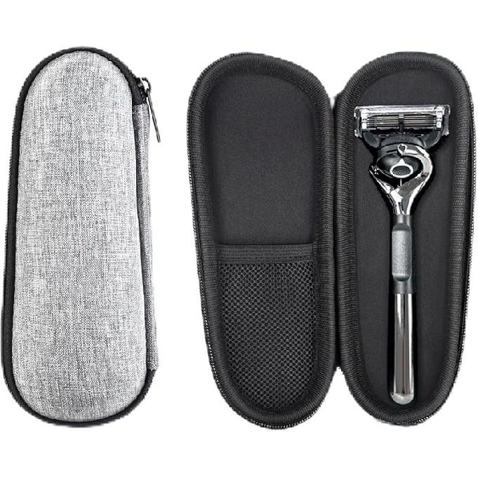 For Gillette Fusion5 Razor Case,EVA Waterproof Shockproof Razor Storage Bag Travel Carrying Shaver Case for Gillette Fusion5 Razor (Grey)