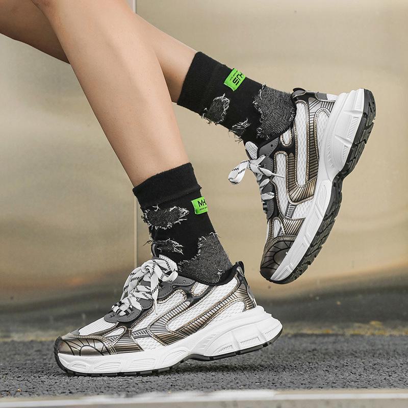 2023 Men's Low-Top Mesh Breathable Sneakers - Thick Sole, Heightened Cushioning, Casual Running Shoes YH917