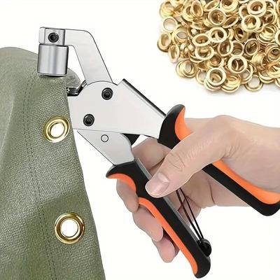 Complete Eyelet Punch Set with 100 10mm Rings, Perfect for DIY Tarp Sewing and Crafting