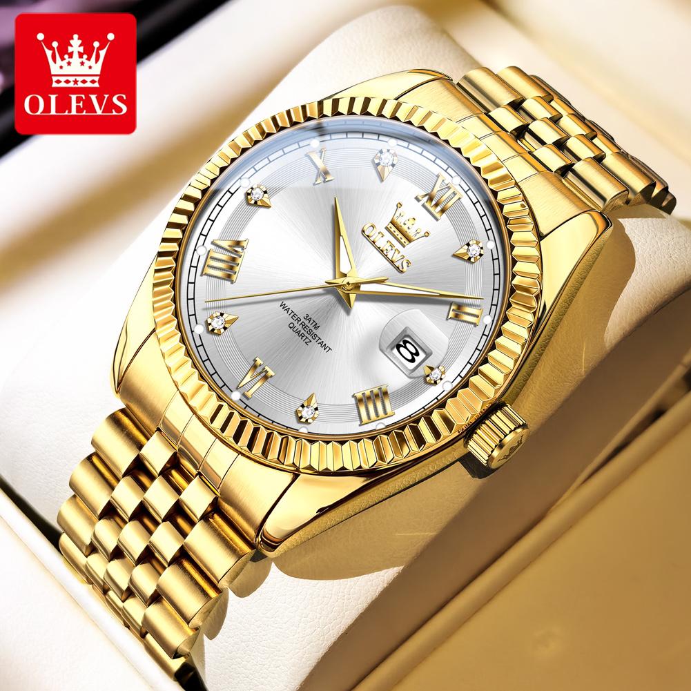 OLEVS 5680 Luxus Herrenuhr Wasserdicht Datum Mode Quarz Uhr für Mann Leuchtend Business Männliche Armbanduhr Echtes Produkt