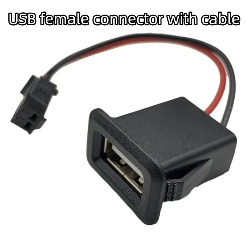 Dual Port USB C Charging Power Socket Double Layer Female Base Fast Charging with USB Reading Lamp for Travel Use