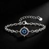 Vnox Evil Eye Bracelet for Men Boys, Stainless Steel Adjustable Dainty Turkish Eye Charm Beaded Wristband, Lucky Amulet Jewelry