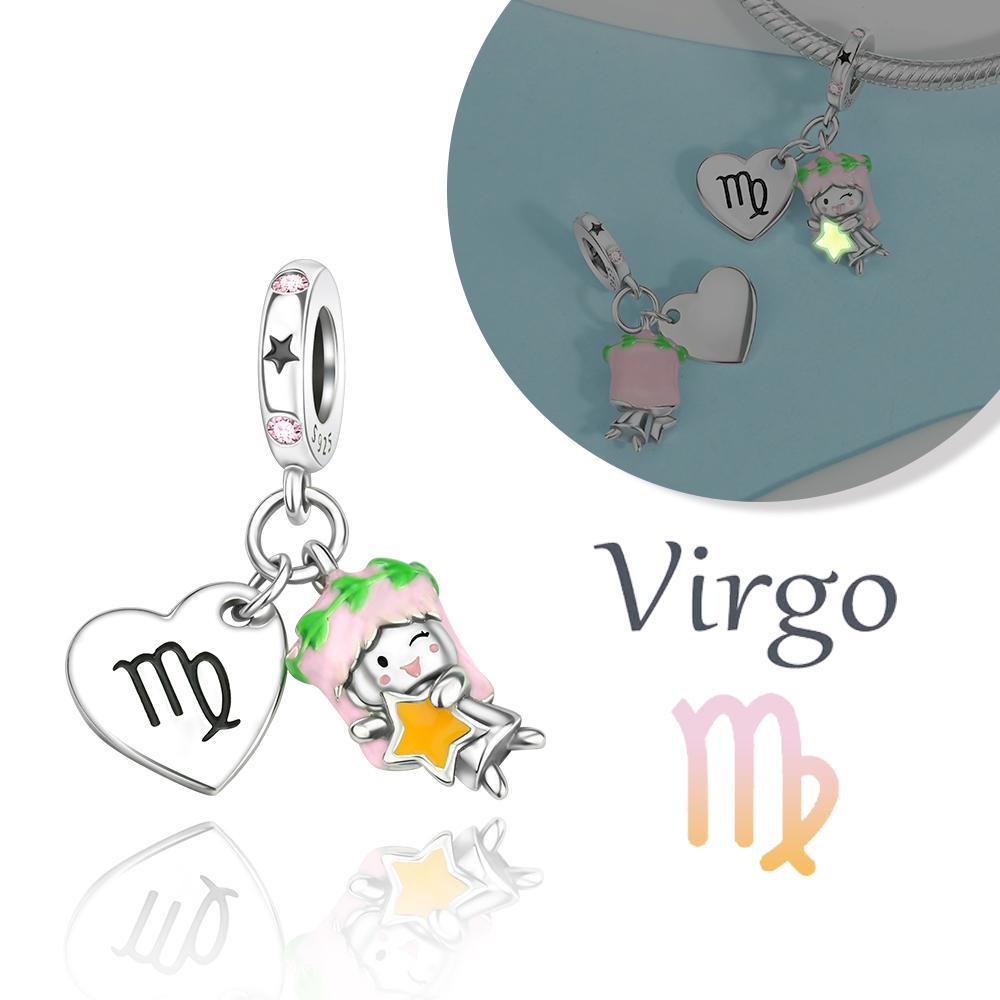 Lovely Copper Aries Leo 12 Constellations Zodiac Collections Charm Fit Original Bracelets Women Diy Fine Jewelry