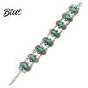 Imitation Turquoise Jewelry Inlay Bracelet Bohemian Style Distressed Adjustable Chain