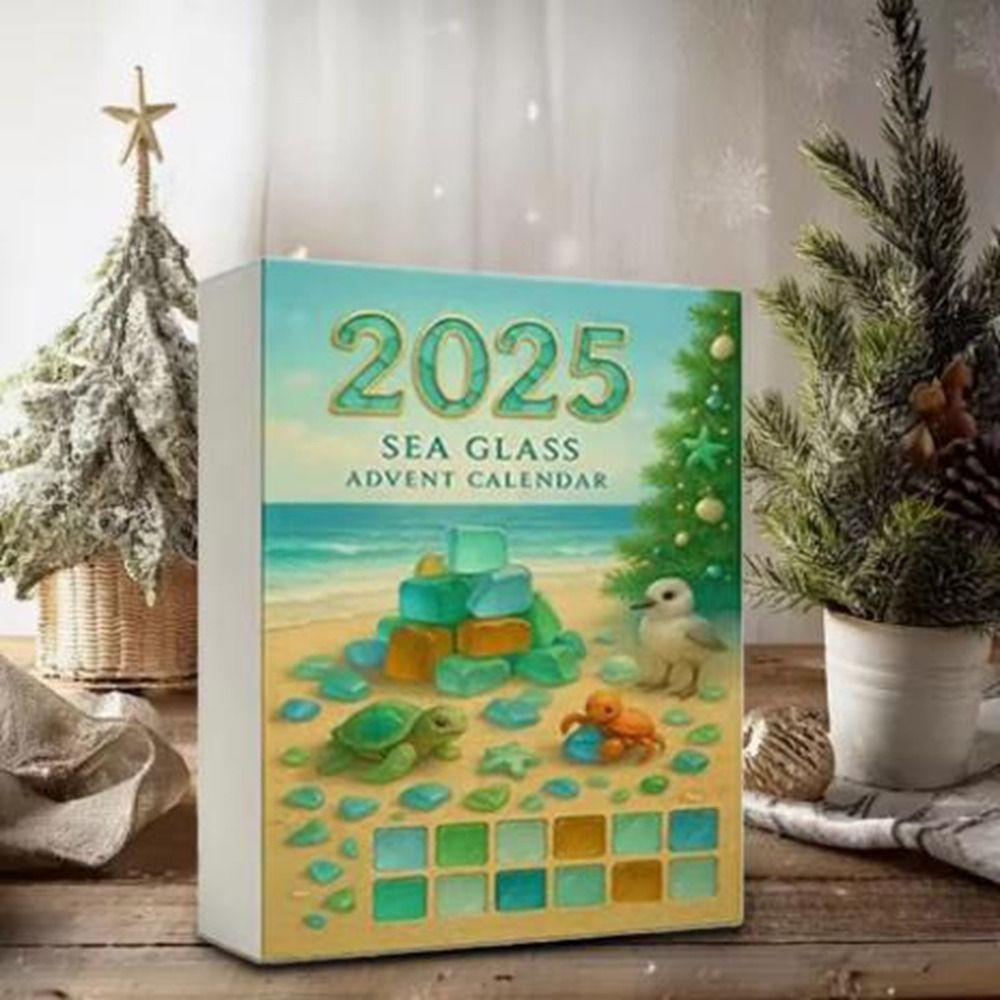 Acryl Seeglas Weihnachts-Adventskalender Baumform Weihnachtsbaum Anhänger Mittelstück