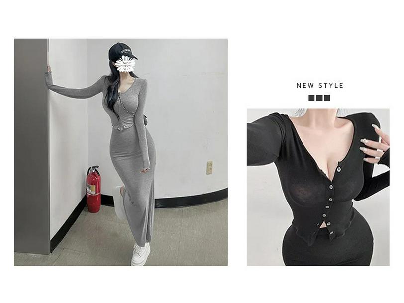 Dongdaemun Slimming Cardigan & Fishtail Skirt Set for Women