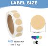 1000Pcs Colored Dot Stickers Color Coding Labels Blank Circle Stickers Adhesive Round Price Stickers for Office 12.7mm 19mm 25mm