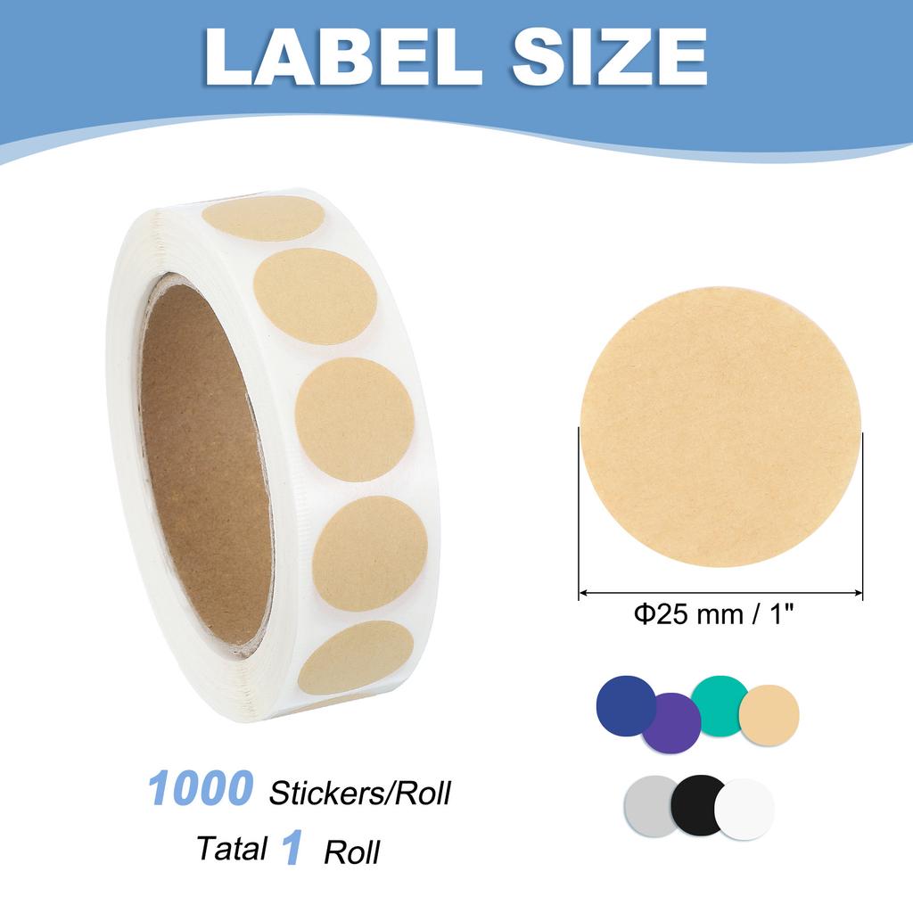 1000Pcs Colored Dot Stickers Color Coding Labels Blank Circle Stickers Adhesive Round Price Stickers for Office 12.7mm 19mm 25mm