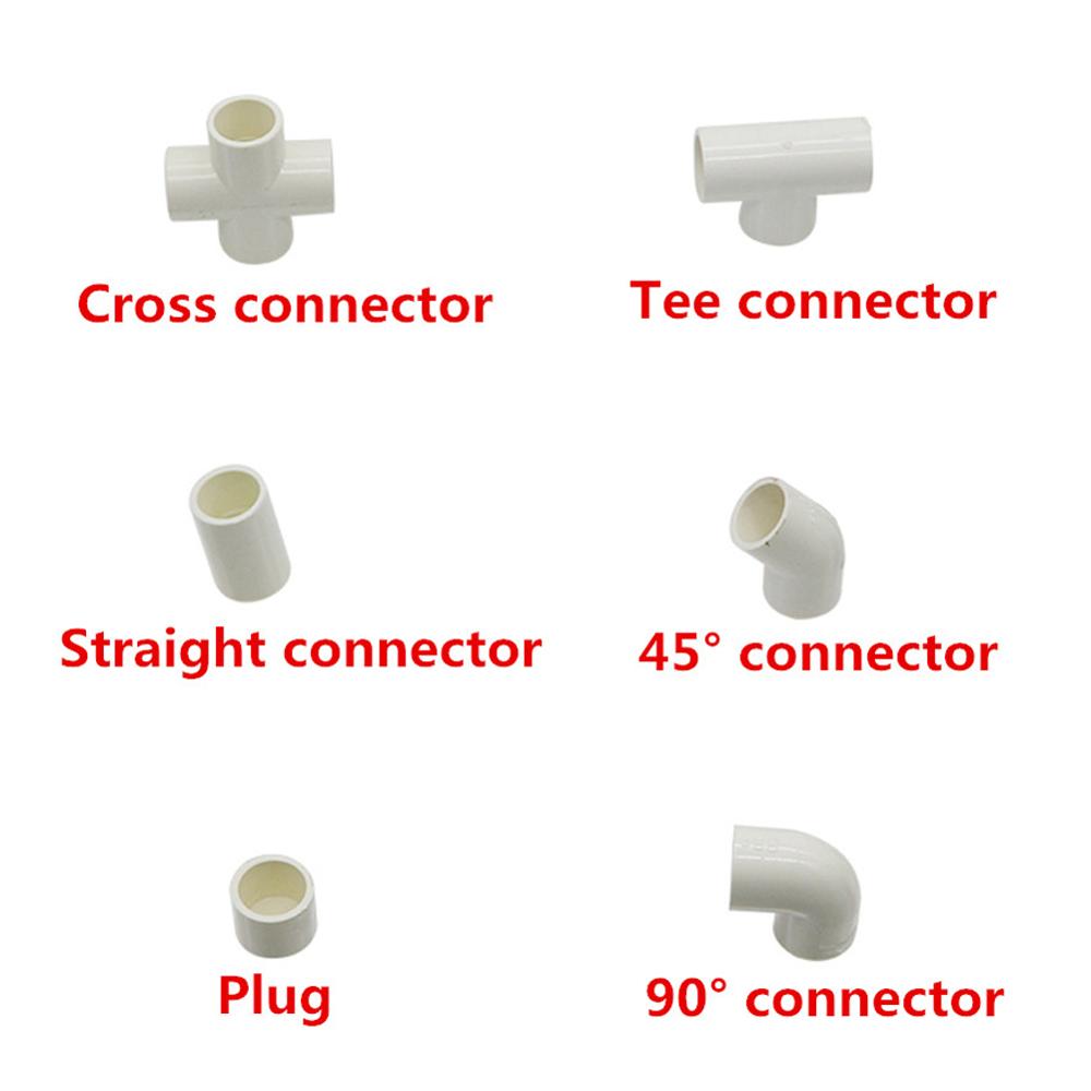 1 Pièce Raccord PVC Tuyau d'Alimentation en Eau Té Croix Coude Droit Connecteur Égal Diamètre Intérieur 20mm Adaptateur Plastique pour Irrigation