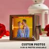 Custom Hand Cranked Photo Flipbook Box Personalized Photocard Holder Flipbook Valentine Day Gifts Solid Wood Slightly Colors