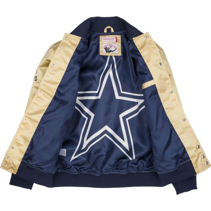 M&n Lightweight Satin Veste - Dallas Cowboys Gold