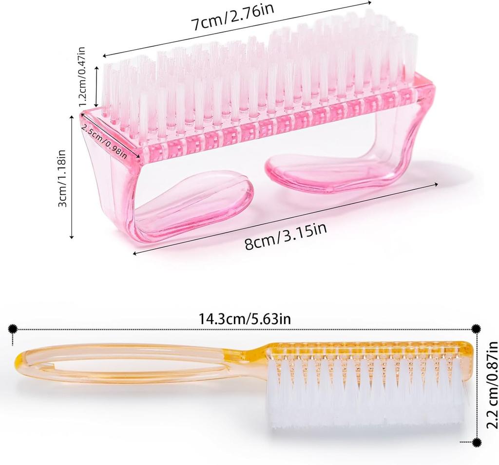 Handle Grip Nail Brush Set for Fingernail & Toes Nails Pedicure Scrubbing Tool Kit 5 Pack (Multicolor)