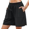 Women's Casual Loose Beach Pants Solid Color Pockets Shorts