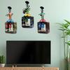 Musician Dolls Wall Hanging Metal Showpieces Handmade Iron Home Decor Tabletop Statues for Living Room