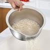 Manual Rice Washer, Stainless Steel, with Colander, Rice Drainer, Large Sloping Mouth Strainer, Rice Polishing Bowl, and Vegetable Drainer for Washing
