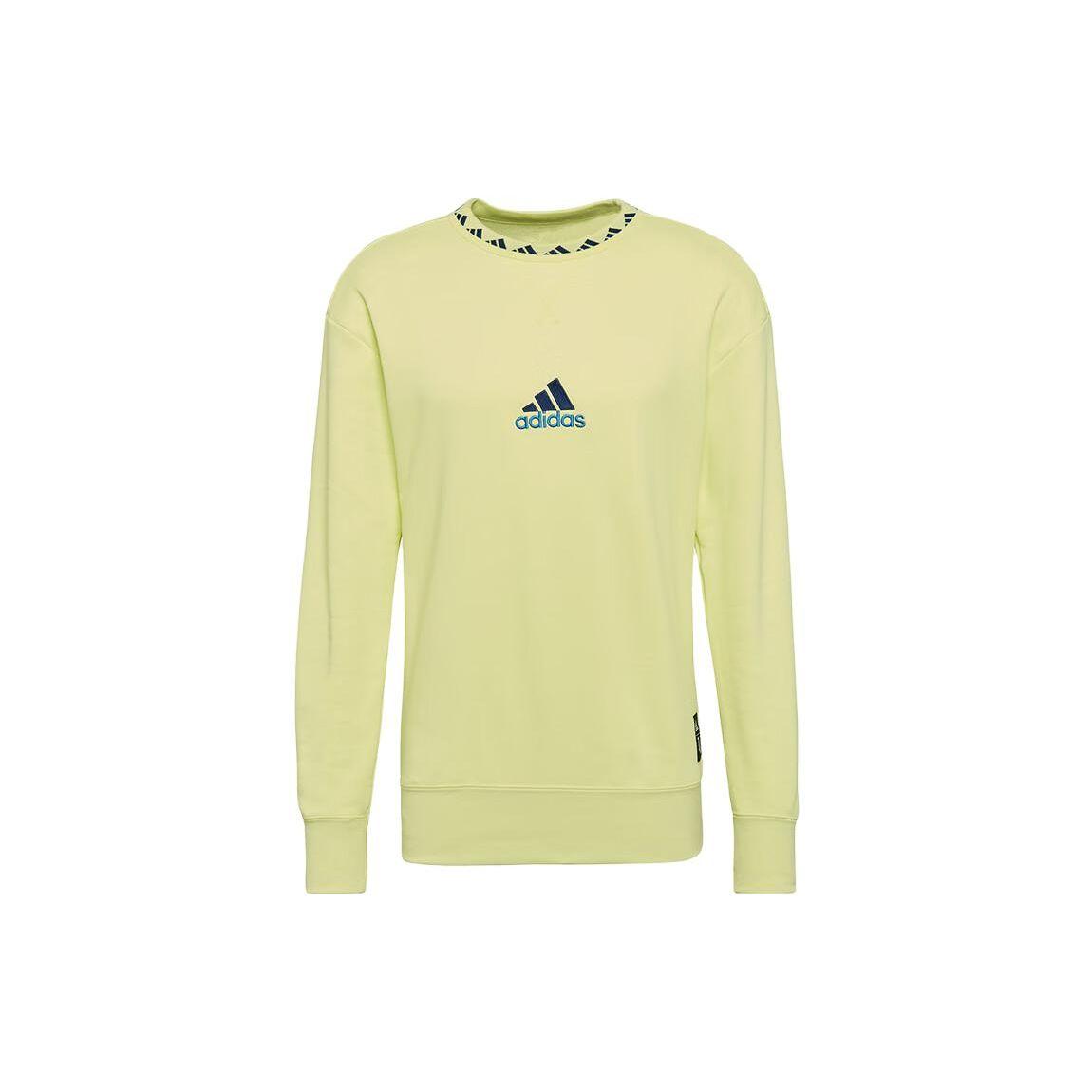 

Adidas Logo Print Crewneck Sweatshirt Men Tops Yellow GR2899