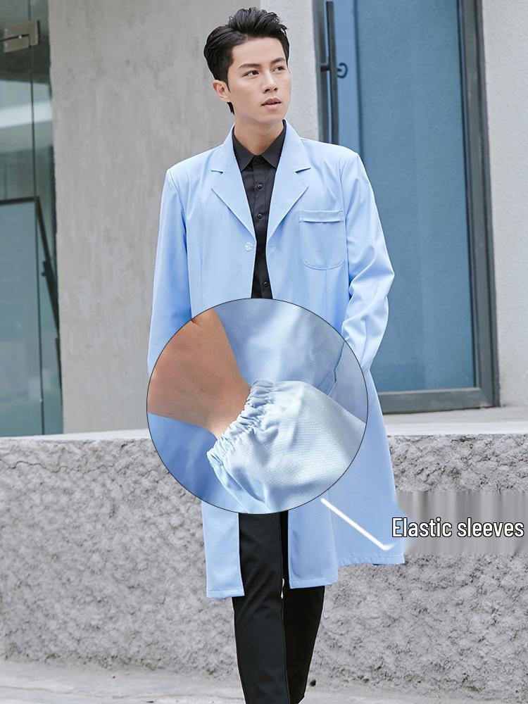 Saint Snowland Îmbrăcăminte medicală unisex: Halat Alb cu Mâneci Lungi și Scurte, Protecție Muncă Albastru pentru Utilizare Spitalicească și de Laborator