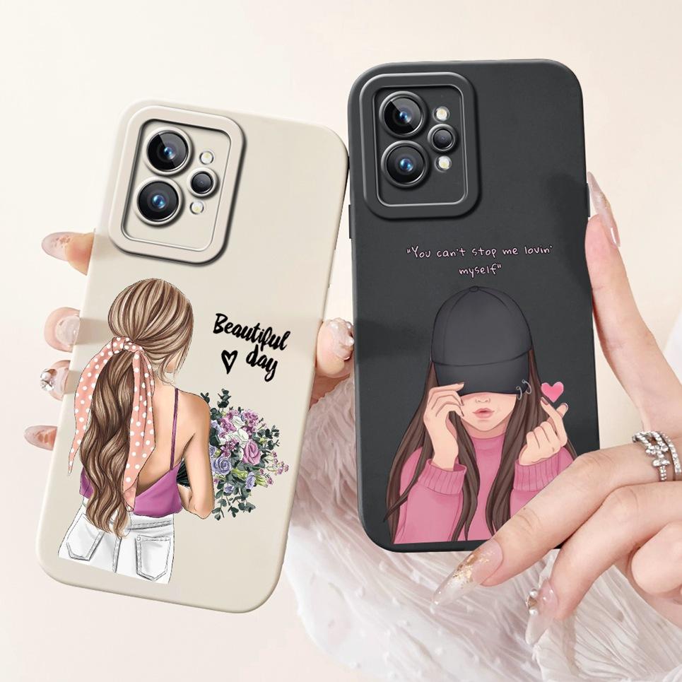 Cover per Telefono Femminile Cuore d'Amore per Realme GT2 Pro Custodia Realme GT Neo2 GT2 GT Neo 3T Funda Silicone Morbido Opaco Protezione Lente Capa