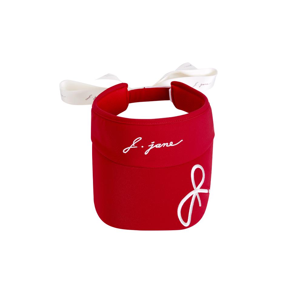 J.JANE Logo Ribbon Sun Cap (Rose Red)
