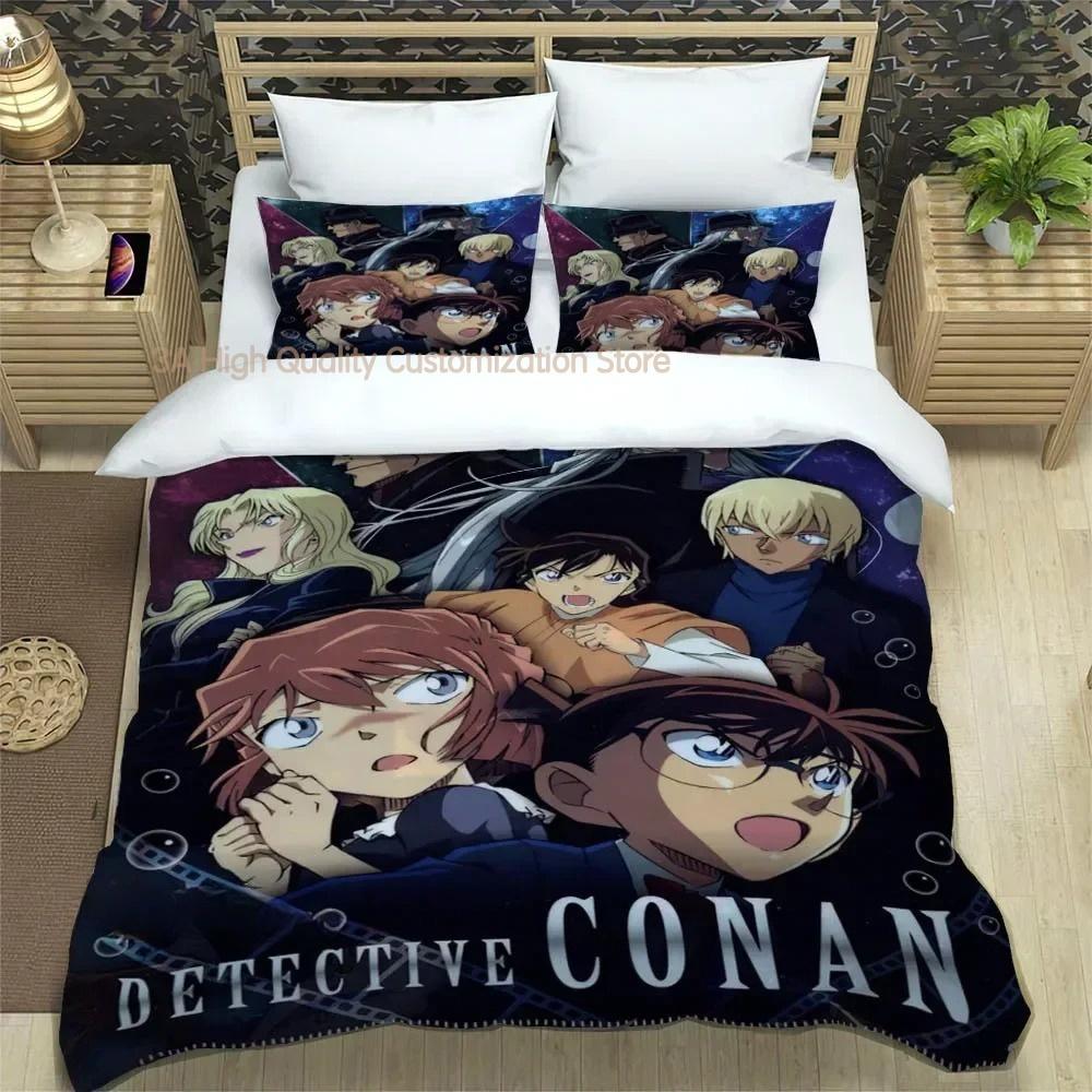Detective Conan Carton Beding Sets Exquisite Bed Suplies Set Duvet Cover Bed Comforter Set Beding Set Luxury Birthday Gift