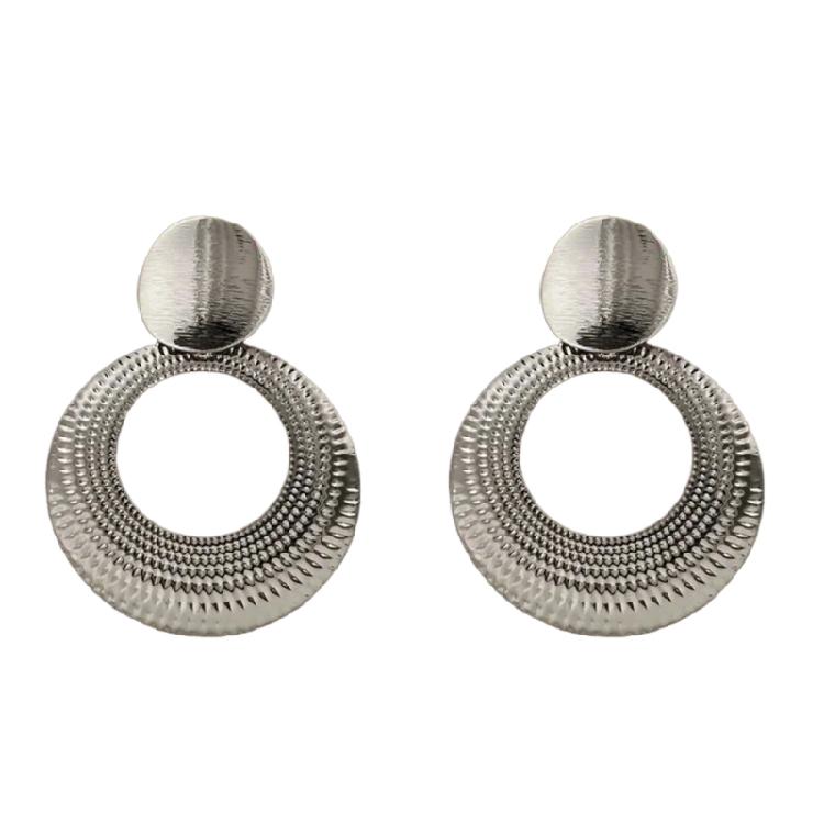 Fashionable Geometry Earrings for Women Girls Statement Round Hoop Earrings Stylish Alloy Ear Studs Wedding Jewelry