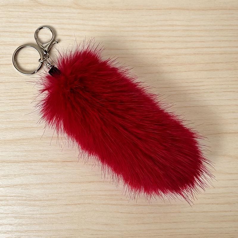 Plush Fox Tail Keychain Bag Ornament