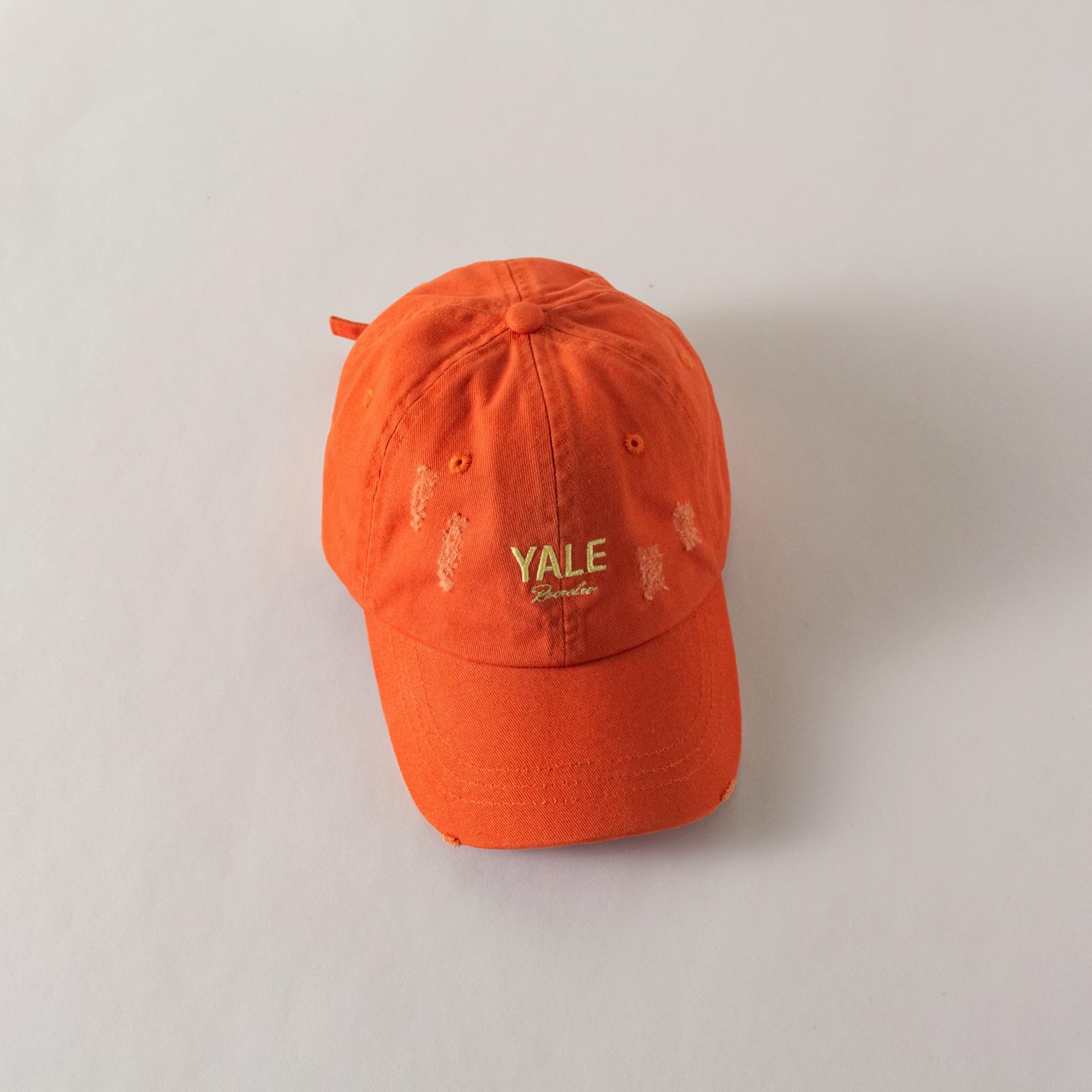 

Spring/Summer 2026 Korean Style Children s Embroidered Baseball Cap with Ripped Visor One Size/52-54cm помаранчевий/червоний